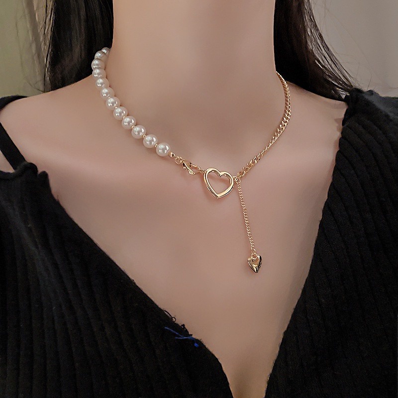 Vòng Cổ Dây Chuyền Hàn Quốc Hình Trái Tim Sang Chảnh Quý Phái Siêu Đẹp Mainia Shop
