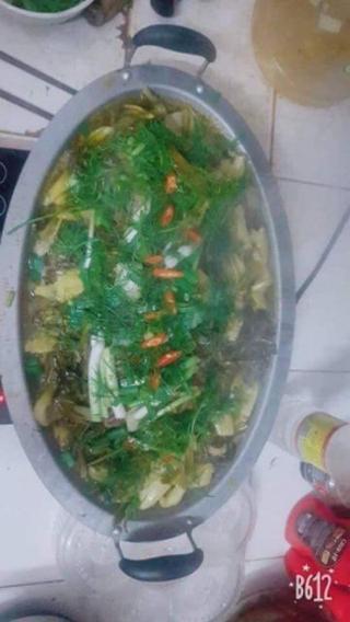 Khay cá chép om dưa bằng inox