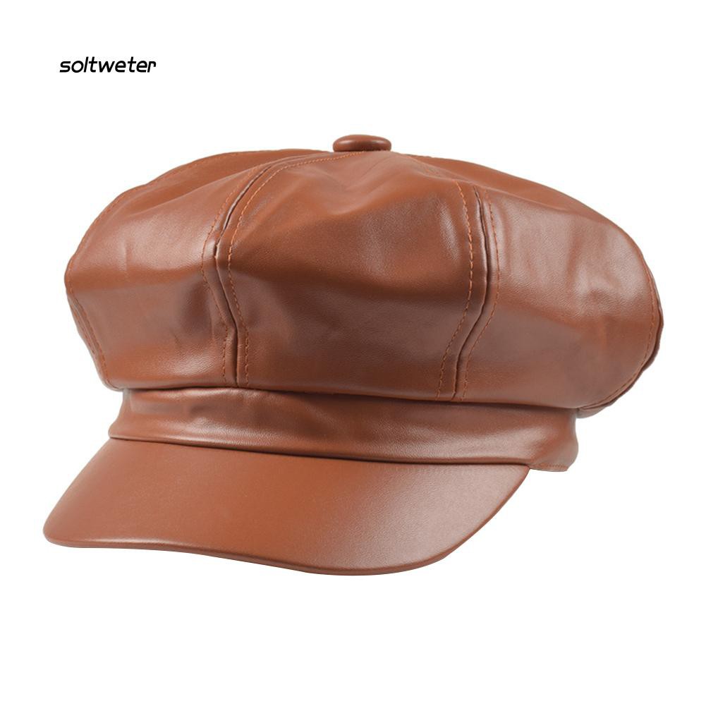 Nón beret giả da phong cách cổ điển thanh lịch dành cho nữ