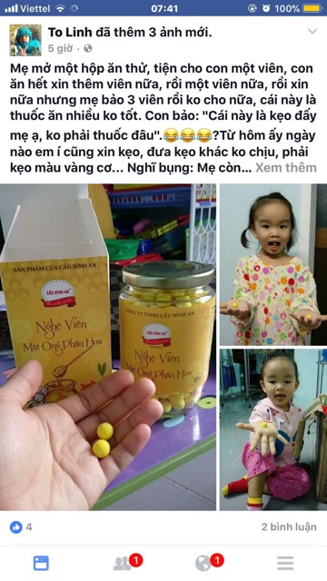 Viên nghệ mật ong phấn hoa Cầu Bình An.