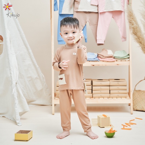 Sét Bộ Thu Đông Dài Tay Cho bé Trai Bé Gái Chất Liệu Len Tăm Túi Thêu Con Vật