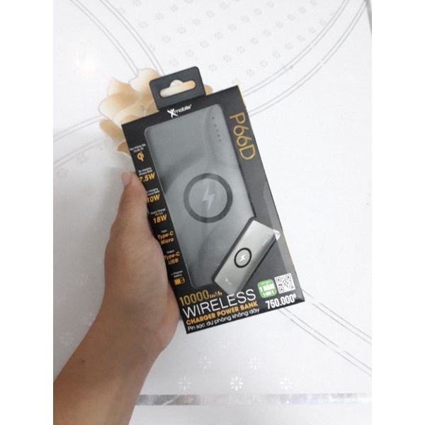 Sạc dự phòng không dây  10.000 mAh Type C PD QC3.0 Xmobile P66D