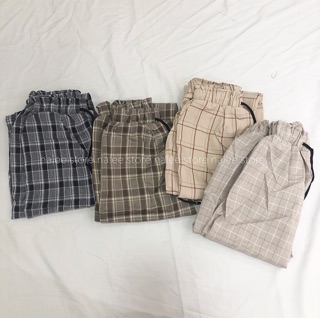 baggy vải kẻ caro