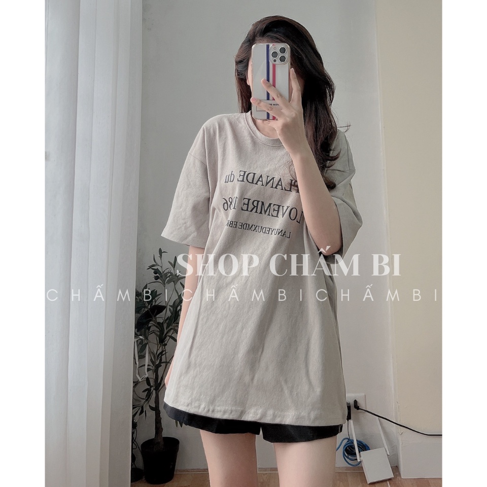 Áo phong nữ đơn giản A.300, Áo thun form rộng họa tiết chữ in SPLANADE tag 3158 kiểu dáng tối giản style Hàn Quốc