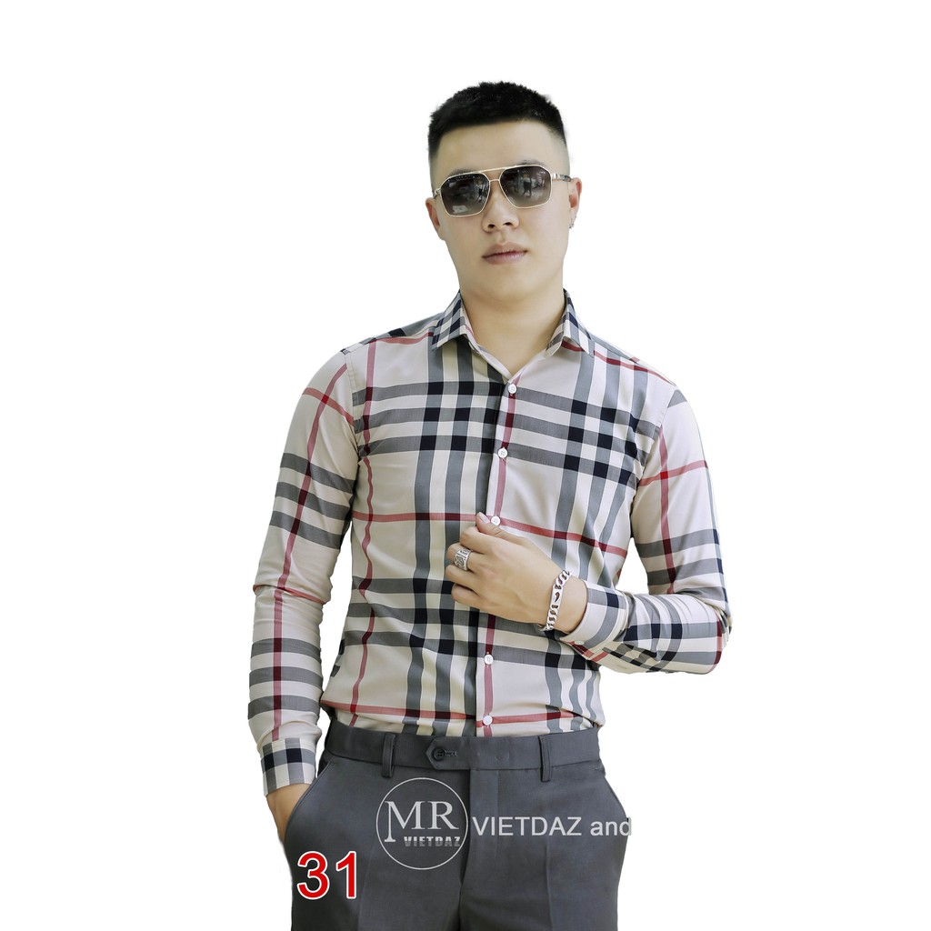 [Quà tặng 1 đôi tất] Áo sơ mi nam LDL-SM31, sơ mi nam kẻ sọc vàng dài tay chất liệu dày dặn | BigBuy360 - bigbuy360.vn