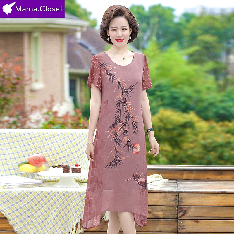 #Y629 VÁY ĐẦM HOA, VÁY DÁNG DÀI, VÁY VOAN LỤA 3D CHO NGƯỜI TRUNG NIÊN, VÁY CHO MẸ, HÀNG CAO CẤP LOẠI 1 HOT NHẤT 2021
