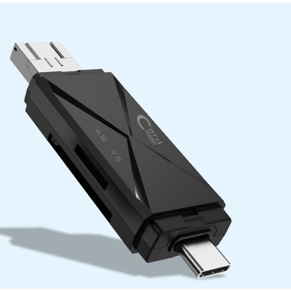 Đầu đọc thẻ nhớ SD/Mircro SD - tương thích cổng USB/micro USB/type C  - dùng cho máy tính và điện thoại Android