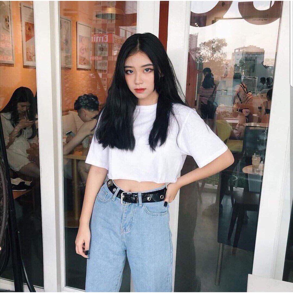 ÁO CROPTOP CỔ TRÒN TAY LỠ DÀI UNISEX HOT