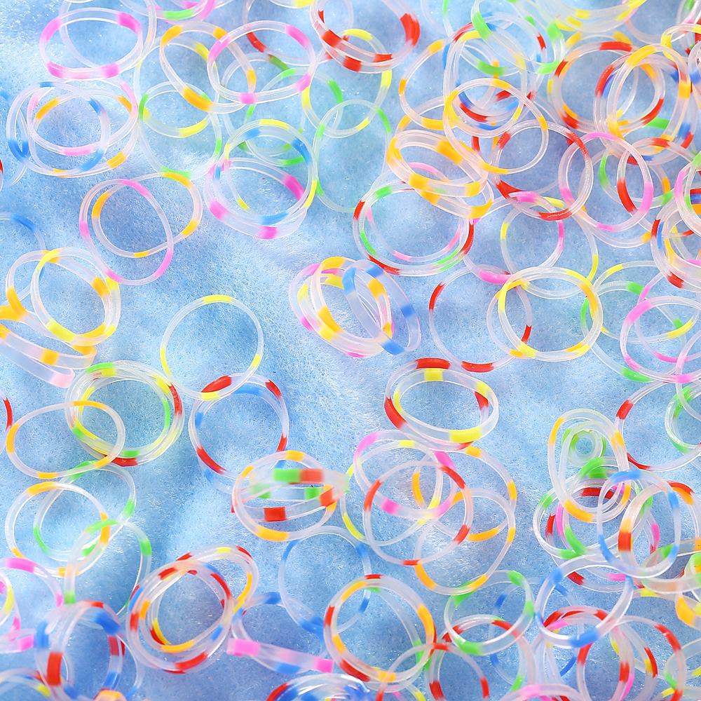 Bộ 1000 thun cột tóc nhiều màu dễ thương