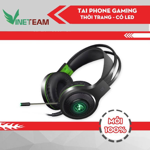 Freeship 50k Tai Nghe Máy Tính Chuyên Game VINET V5000 Có Mic, Đèn Led Xanh, Jack 3.5 Dùng Được Cho Điện Thoại -dc3424