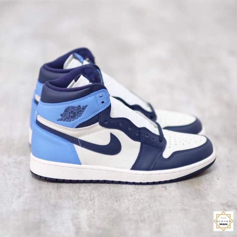 [FREESHIP+VOUCHER] Giày Thể Thao Sneakers AIR JORDAN 1 Retro High Obsidian UNC Xanh Than Gót Xanh Dương Cao Cổ