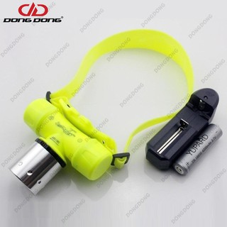 Đèn PIN lặn biển đội đầu, ánh sáng 1200Lm + Tặng 1 Pin sạc 18650 + FREE Bộ sạc Pin, đồ lặn sâu chuyên dụng - DONGDONG
