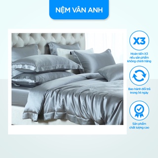 Bộ chăn ga vỏ gối phi lụa Thái Tuấn drap giường phi bóng 18 màu 1m6, 1m8, chăn lẻ
