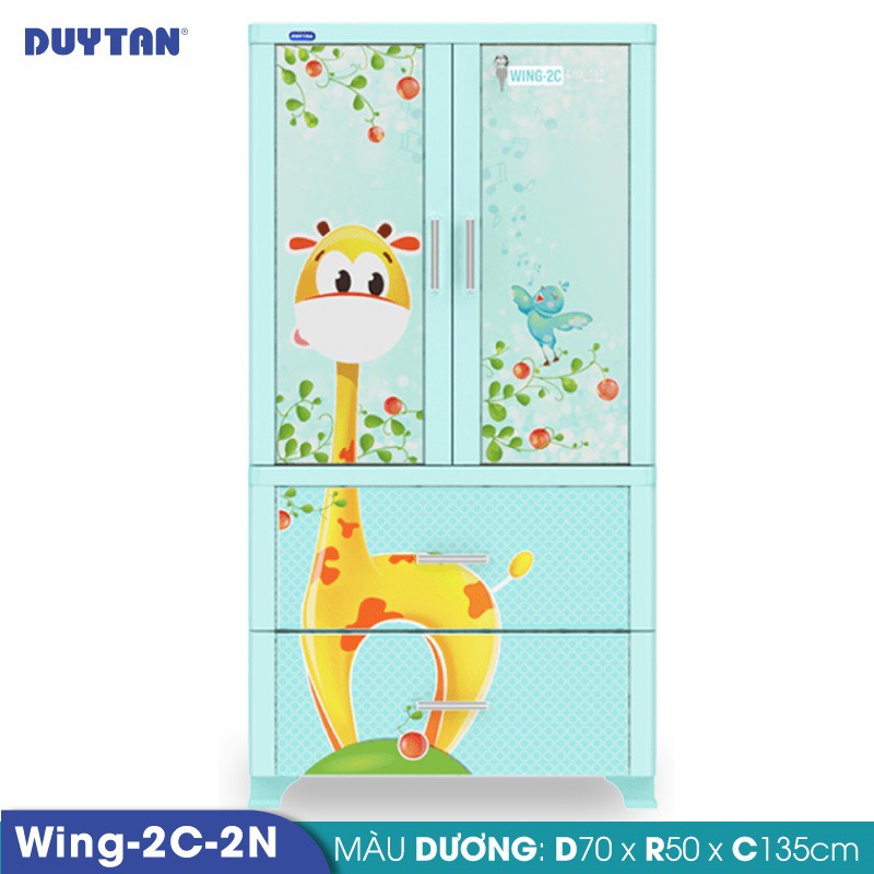 Tủ Nhựa Duy Tân Wing 2C-2N 2 Cửa 2 Ngăn - 727 (Nhiều Màu)