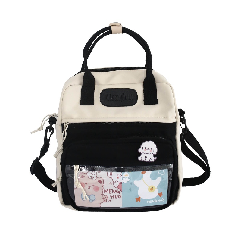 Túi Đeo Vai Bằng Nylon Nhẹ In Họa Tiết Hoạt Hình Dễ Thương Có Khóa Kéo Cho Nữ