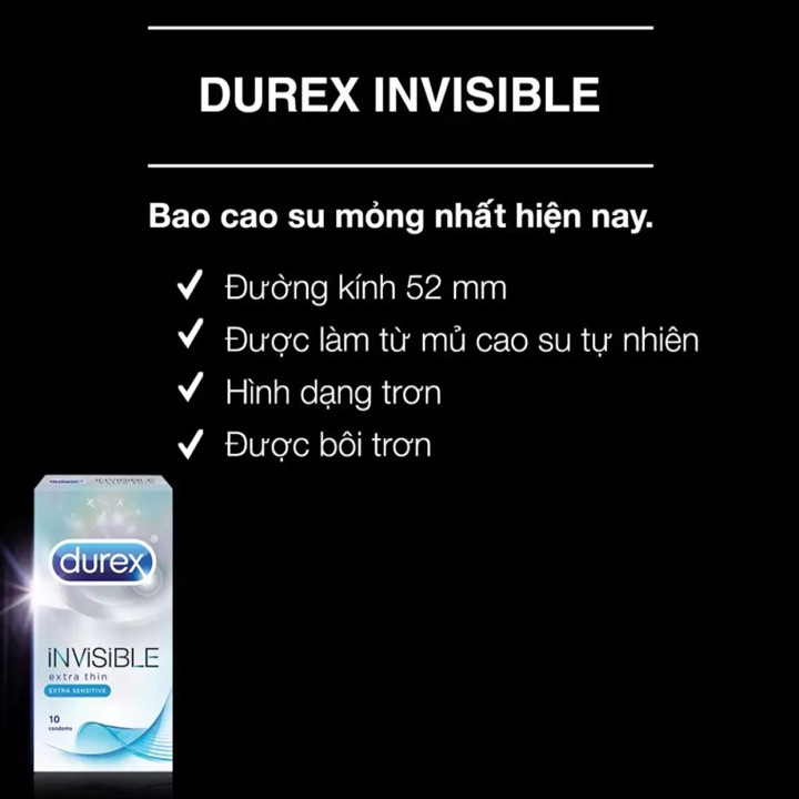 Bao cao su Durex Invisible cực siêu mỏng - giá sỉ tốt nhất