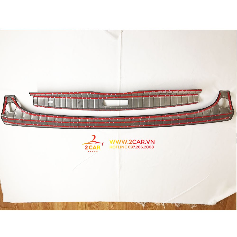 Bộ ốp chống trầy cốp trong + ngoài xe Peugeot 3008, chất liệu Titan