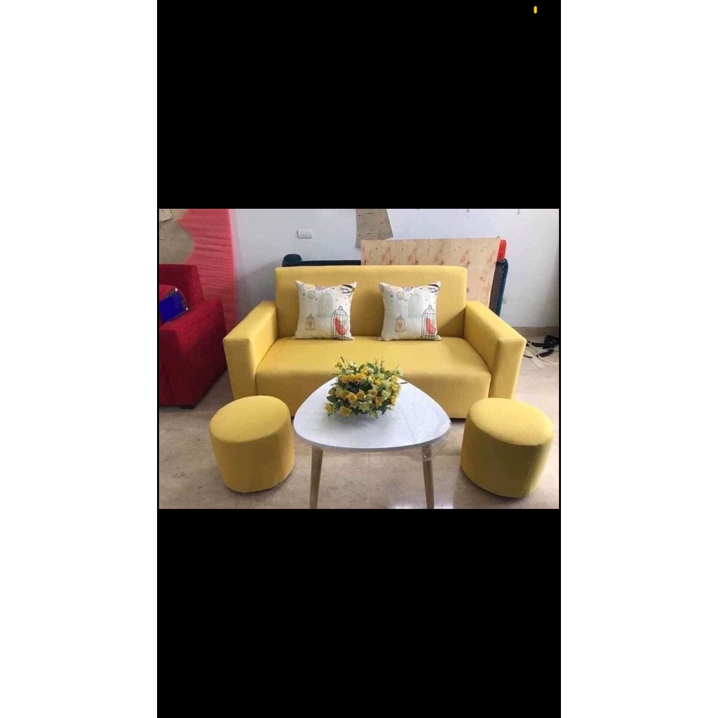 Sofa Nỉ Tay Vuông Kích Thước 1m6 Chưa Kèm Bàn