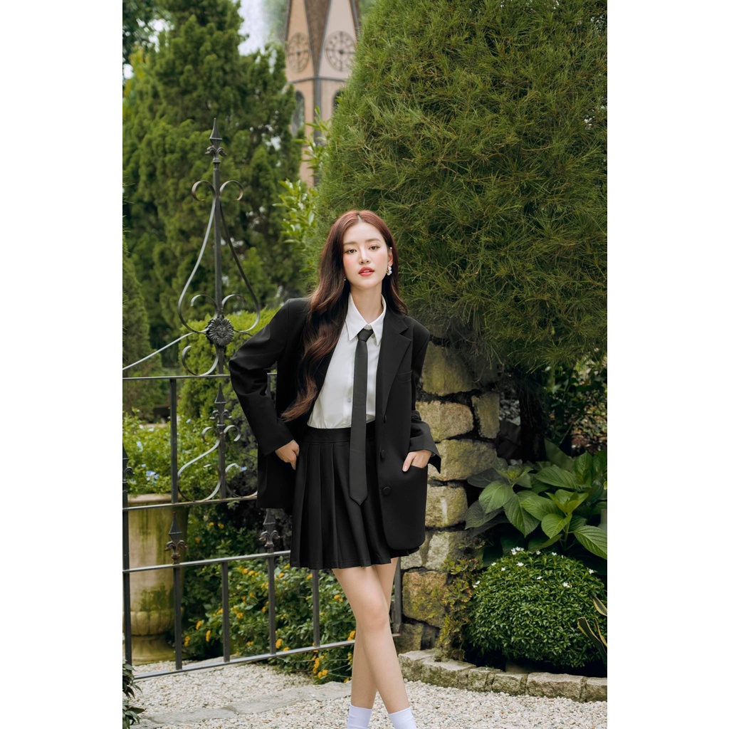 BLACK SKIRT chân váy xếp ly ngắn