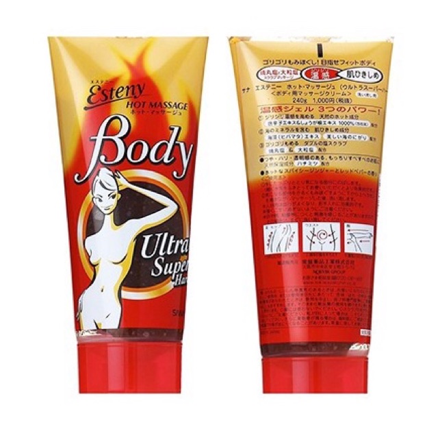 🔥🌶Kem Tan Mỡ Bụng Nhật Bản ESTENY HOT MASSAGE BODY ULTRA SUPER HARD 240G🌶🔥