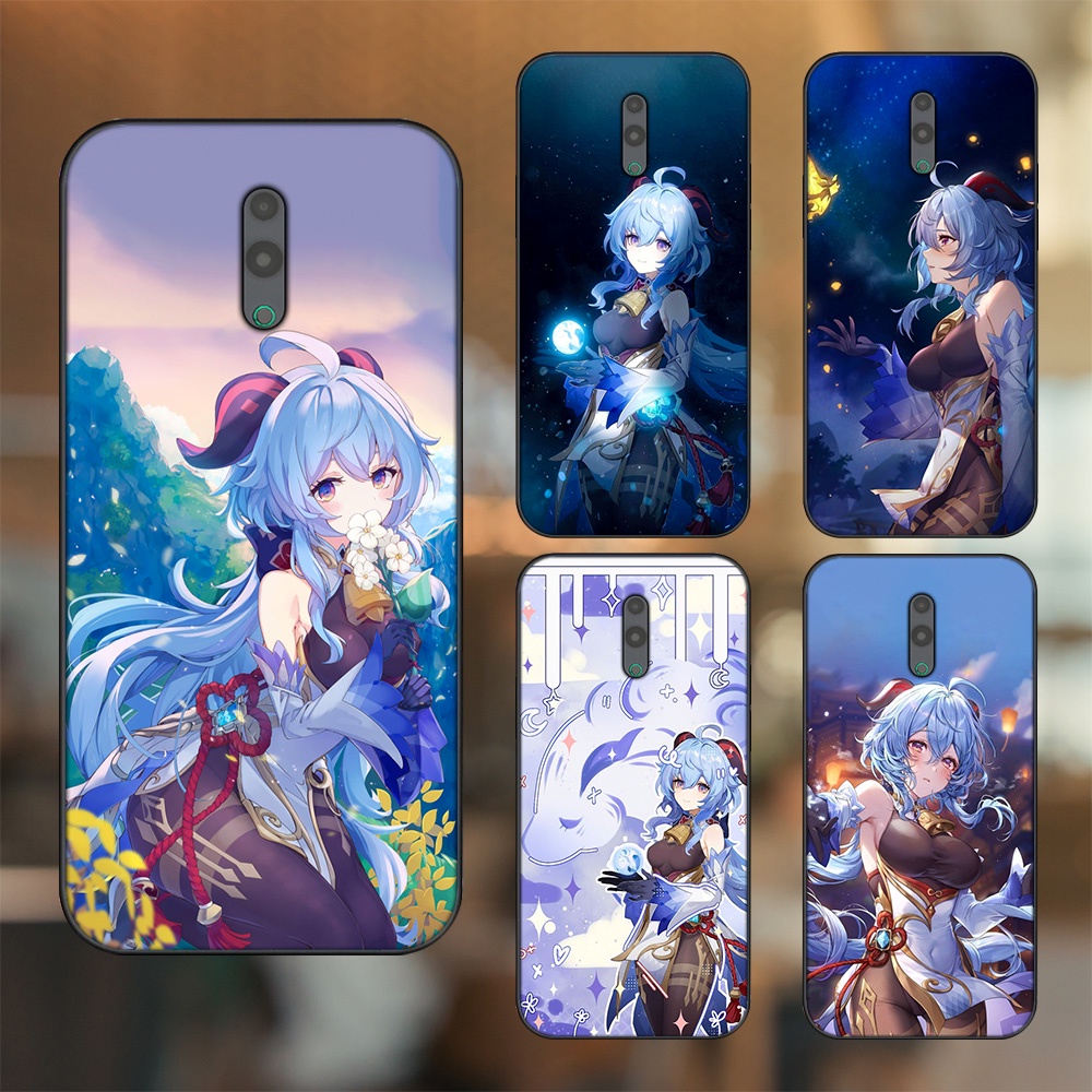 Ốp lưng Oppo Reno viền đen in hình Ganyu Genshin Impact
