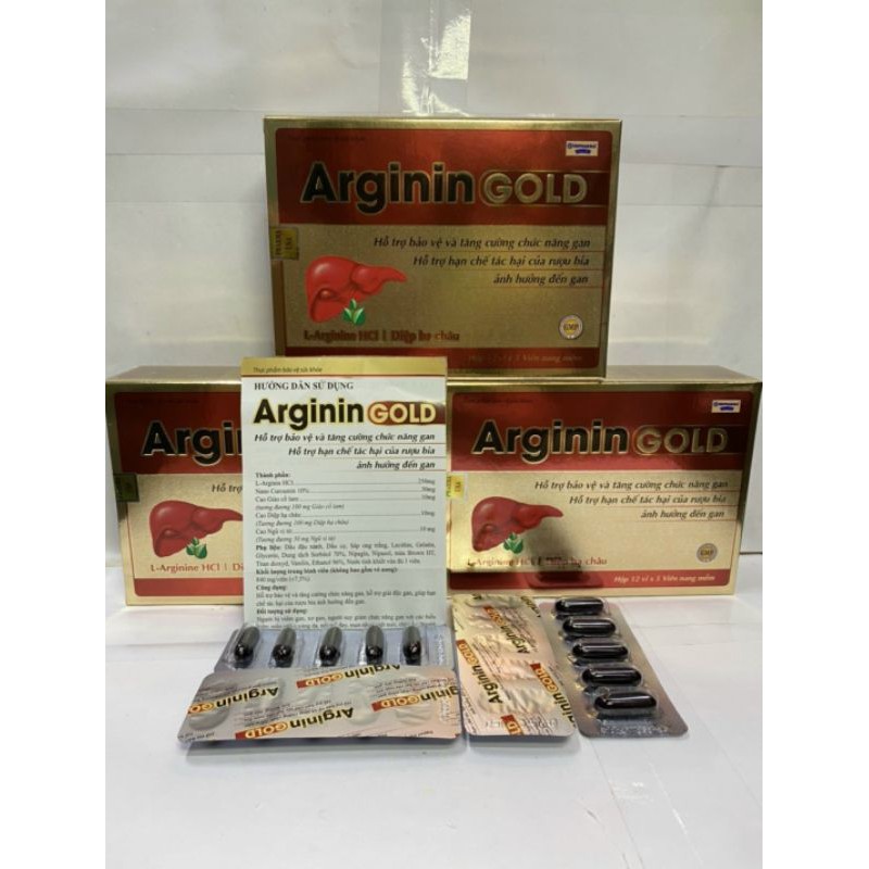 Viên uống bổ gan Arginin Gold giải độc gan, hạ men gan - Hộp 30 viên thành phần