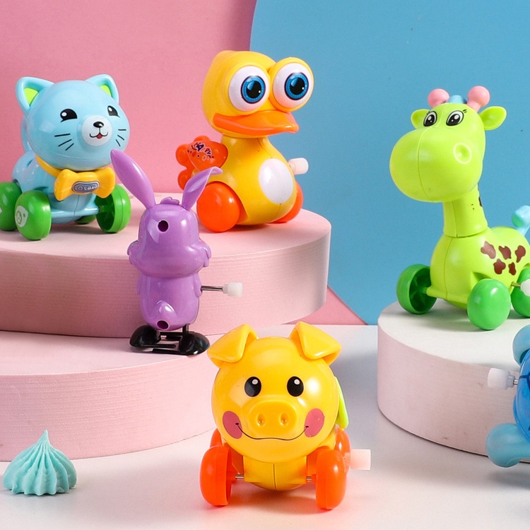 Đồ chơi trẻ em bằng nhựa vặn cót dễ thương hình động vật nhiều màu sắc