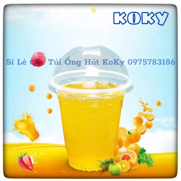SỈ -100 Ly Cốc nhựa kèm 100 nắp cầu 500ml, 400ml- chuyên dùng quán cafe trà sữa, trà chanh - take away