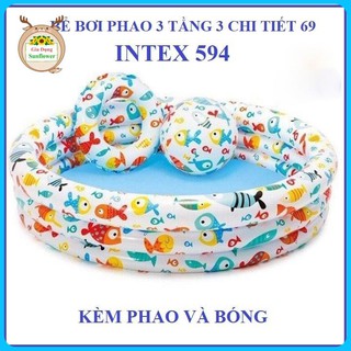 Bể bơi phao Intex cho bé set 3 món bể bơi, phao bơi, bóng hơi - Gia Dụng Sunflower