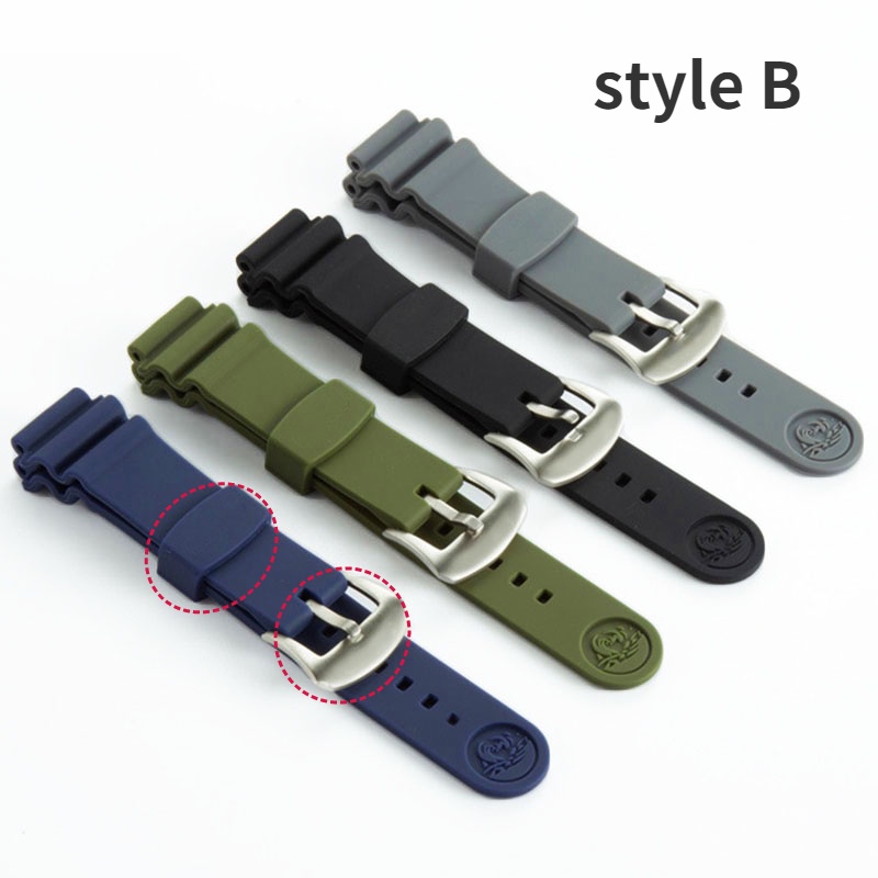 Dây Đeo Đồng Hồ 20mm 22mm Bằng Silicon Chống Nước Có Khóa Logo Cho Seiko Prospex Series SPR009 SKX007 SKX009