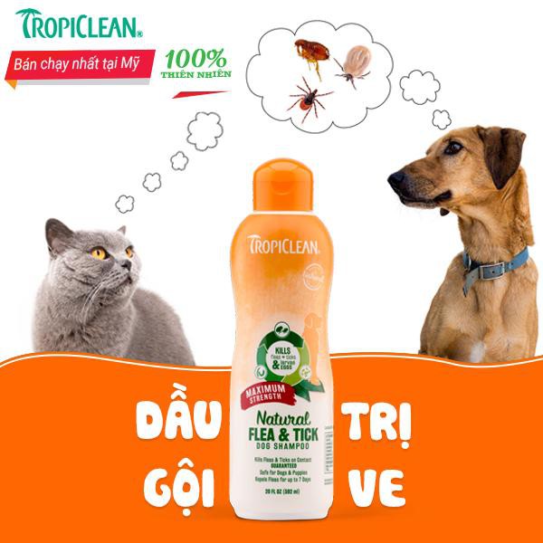 SỮA TẮM DIỆT VE, BỌ CHÉT TRÊN CHÓ (TROPICLEAN, MỸ)