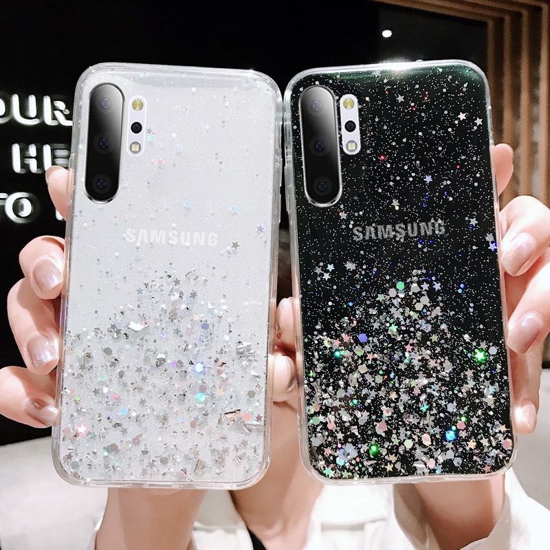 Ốp Điện Thoại Trong Suốt Phối Kim Tuyến Cho Samsung S20 S21 S22 Plus S20 S21 S22 Ultra Galaxy S21FE