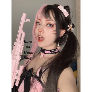 ( CÓ SẴN ) Wig/tóc giả mái hime hồng mix đen lolita cosplay