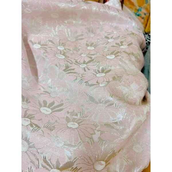 Vải taffta hoa hồng