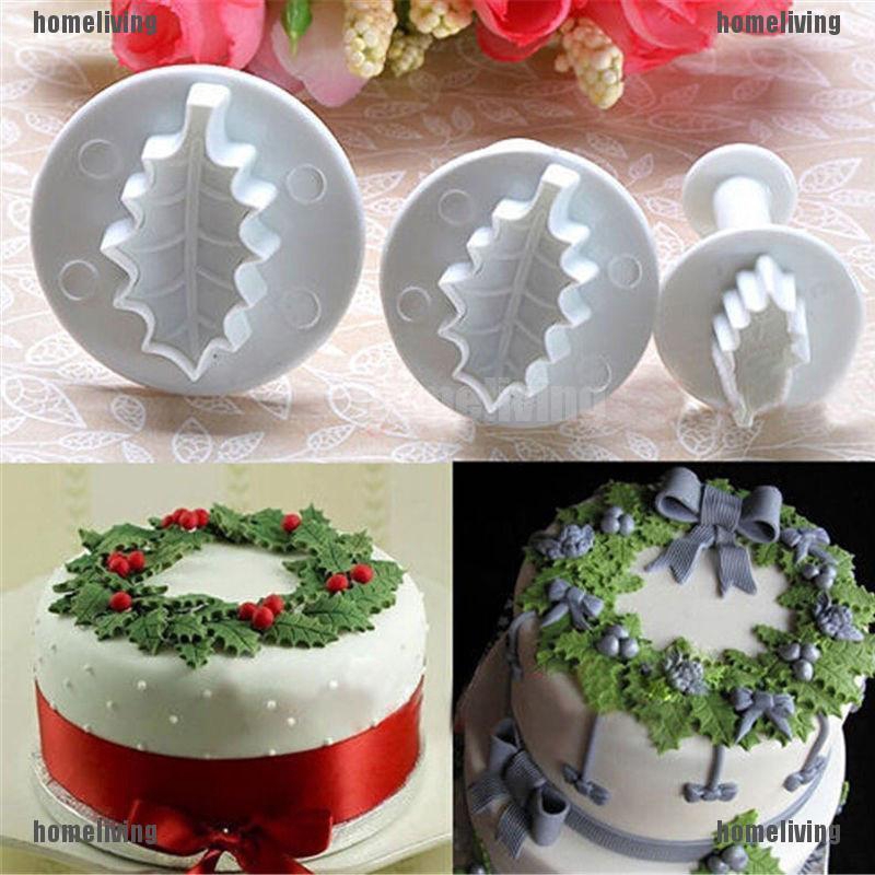 Set 3 Khuôn Nhấn Bánh Hình Chiếc Lá