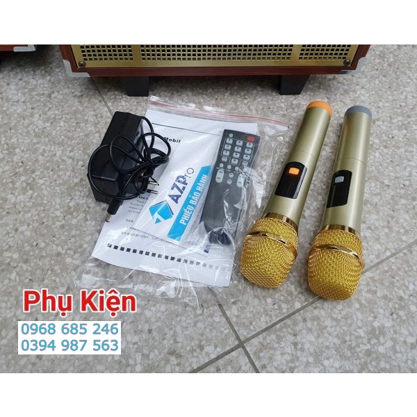 Loa kẹo kéo loa di động hát karaoke bluetooth Azpro AZ12 pro Bass 30 thùng gỗ