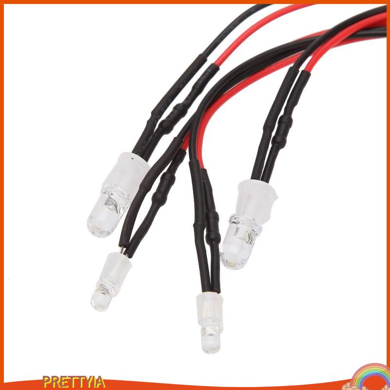 Đèn Pha 4 Bóng LED 5mm 3mm 4-LED Cho Xe Hơi Điều Khiển Từ Xa 1: 10