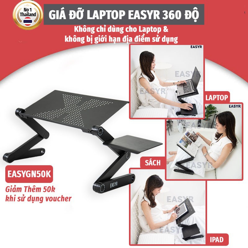 Giá Đỡ Laptop  360 Độ [FREESHIP] Thiên Biến Vạn Hóa, Sử Dụng Laptop Mọi Nơi Từ Trên Giường, Sofa, Đến Dưới Sàn