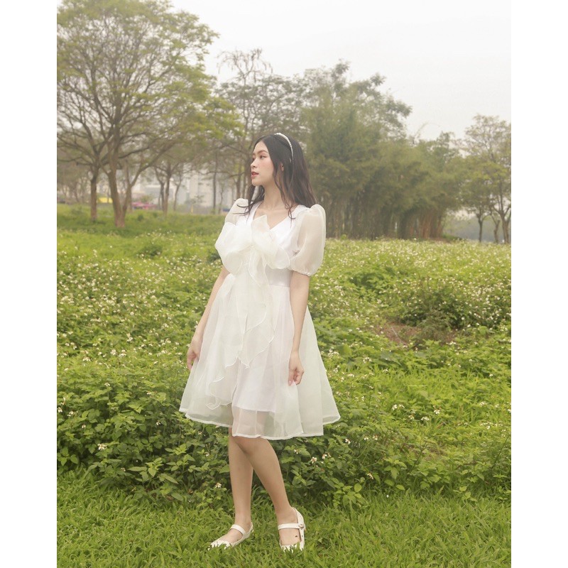 [Mã FATHANG5 giảm 10K đơn 50K] VÁY ĐI PROM/ĐI TIỆC/KỶ YẾU - ROSEMARY DRESS - VÁY CỔ TIM NƠ TO BẢN TAY BỒNG - V0123 | BigBuy360 - bigbuy360.vn