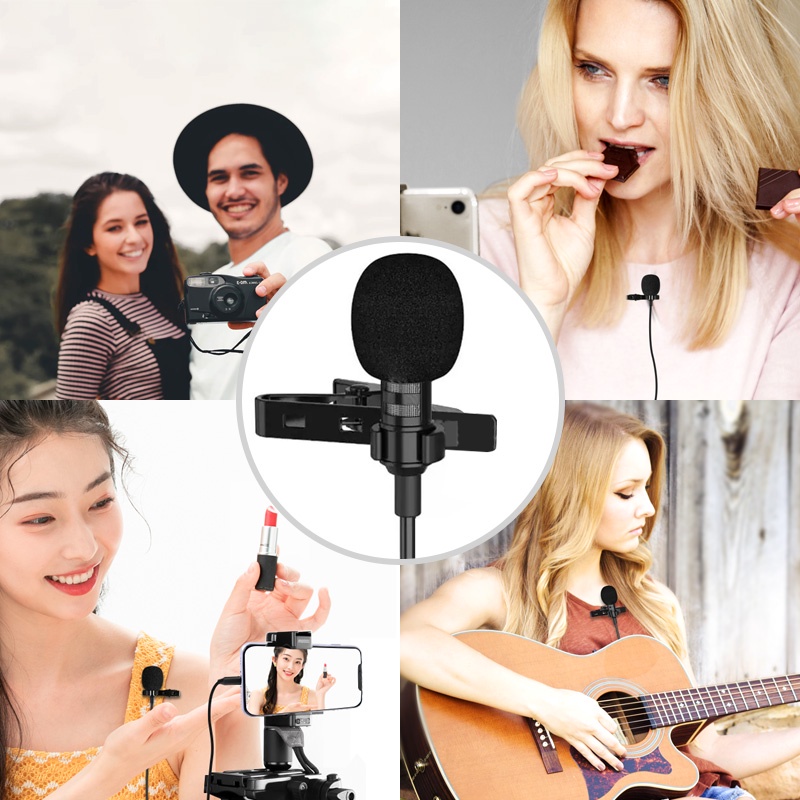 Micro kẹp cổ áo Fonken có dây mini dành cho loa điện thoại