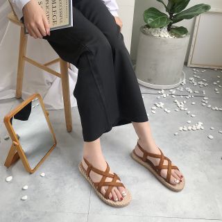 [XẢ KHO] Sandal Chéo Đế Cói