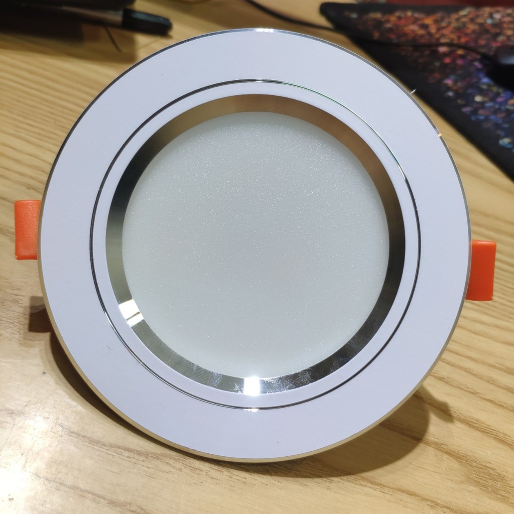 Combo 20 Đèn âm trần , mắt trâu LED 7W 3 màu , phi 90 đế tản nhiệt nhôm Viền Vàng,viền Bạc