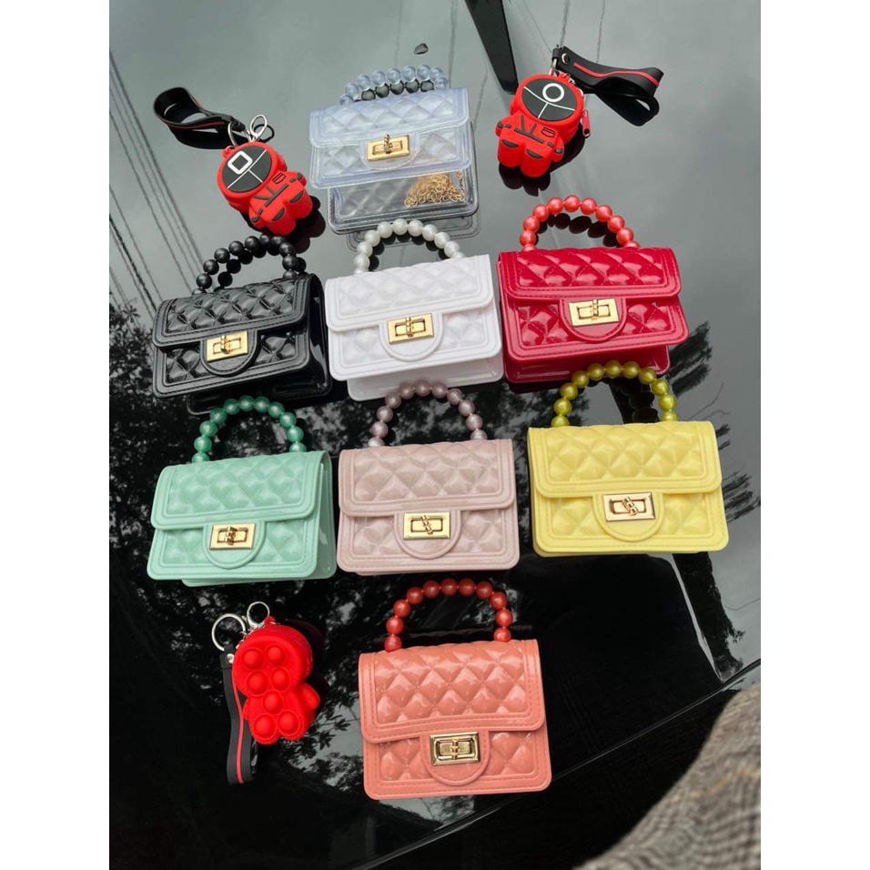 Túi Xách Nhựa Dẻo Silicon Trần Trám Mini Sịn Sò Hot 2022 Cho Bé Và Mẹ