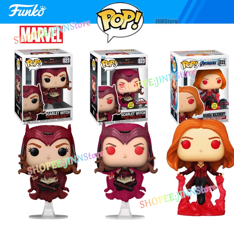 Jinn Funko Pop: Mô Hình Đồ Chơi Phù Thủy Scarlet Có Sách Vinyl Phát Sáng Phiên Bản Đặc Biệt Trong Bóng Tối