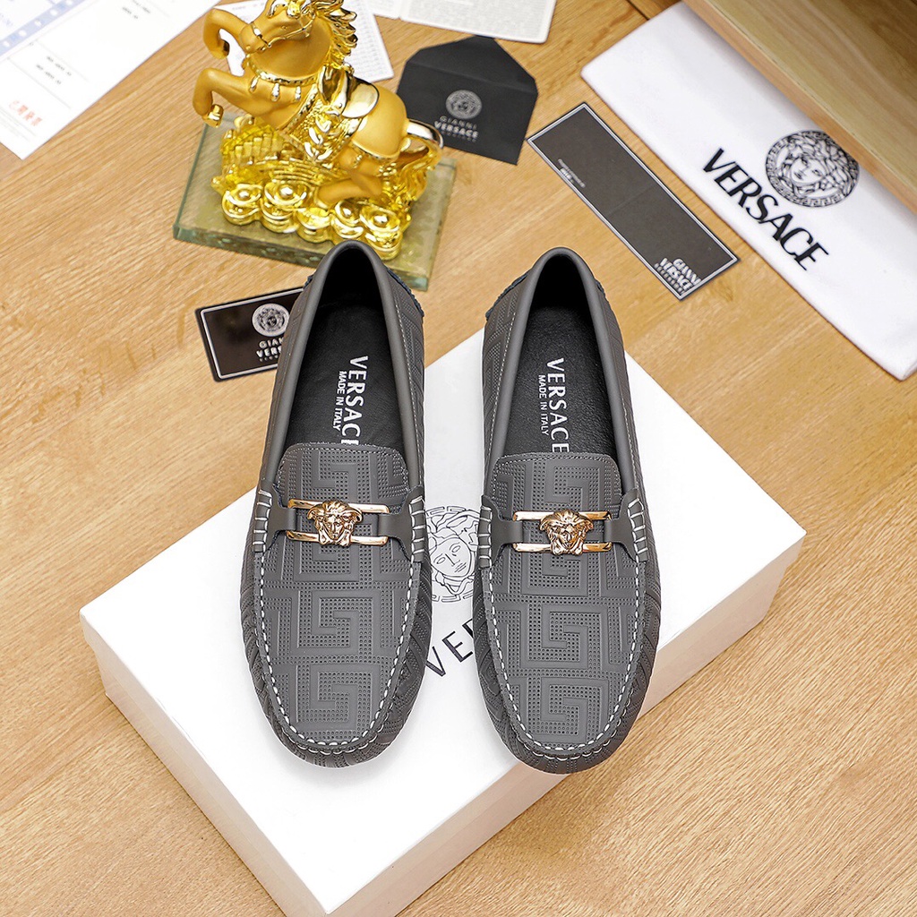Giày lười nam thời trang da thật cao cấp VERSACE kiểu dáng trẻ trung, lịch lãm