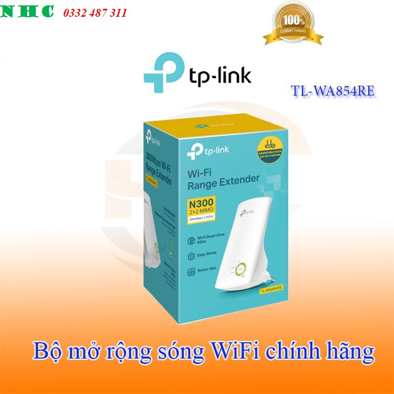 Bộ Mở Rộng Sóng, kích sóng WiFi Tốc Độ 300Mbps Tp-Link- WA 854RE - Hàng chính hãng đổi mới trong thời gian bảo hành