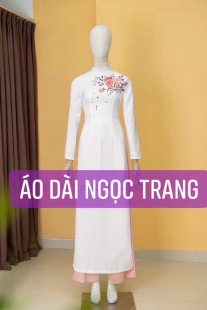 Áo dài lụa Tây Thi thêu tay kèm Quần