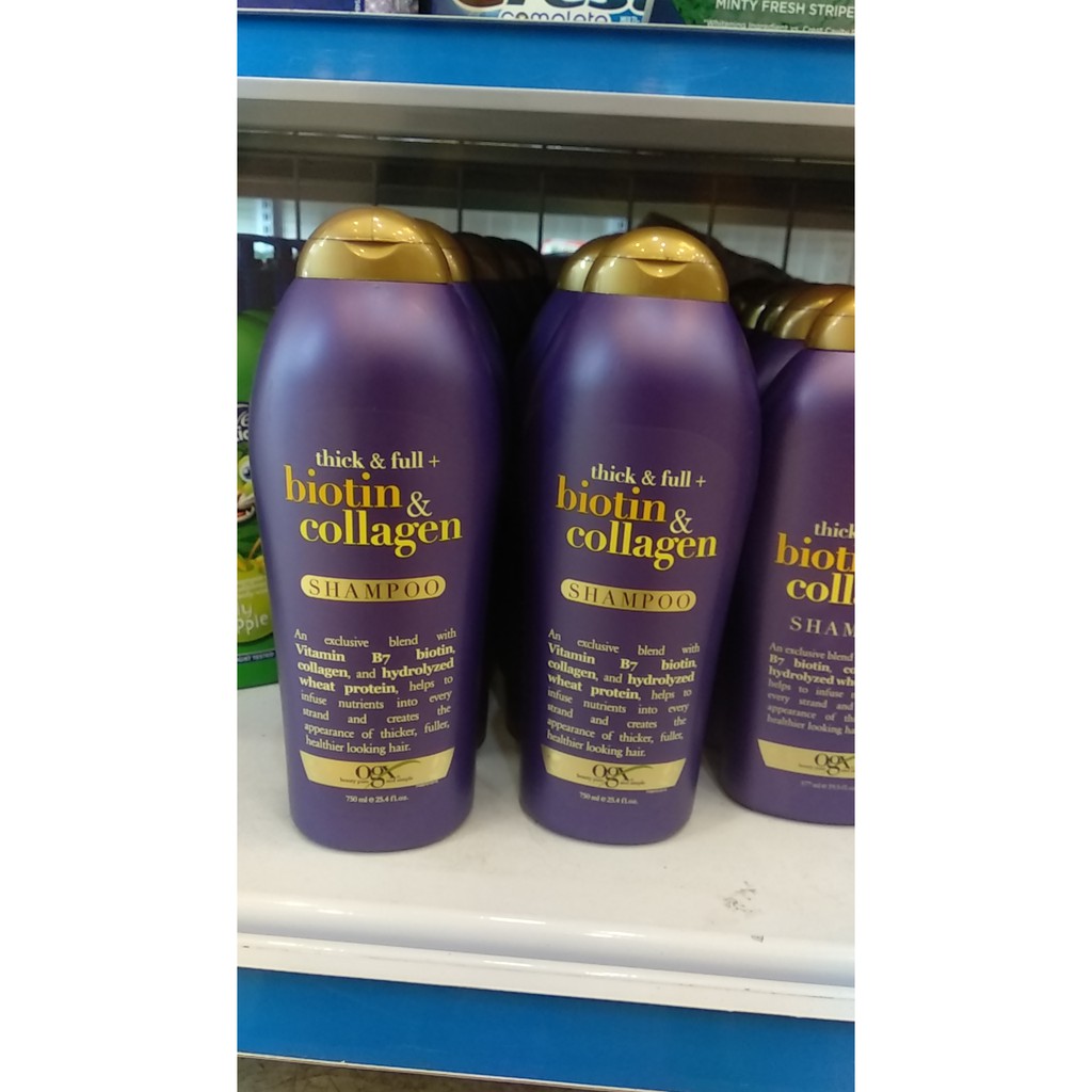 {Cam kết chính hãng} Dầu gội và Dầu xả Trị Rụng Tóc Thick &amp; Full Biotin Collagen 750 ml - 25.4 fl oz