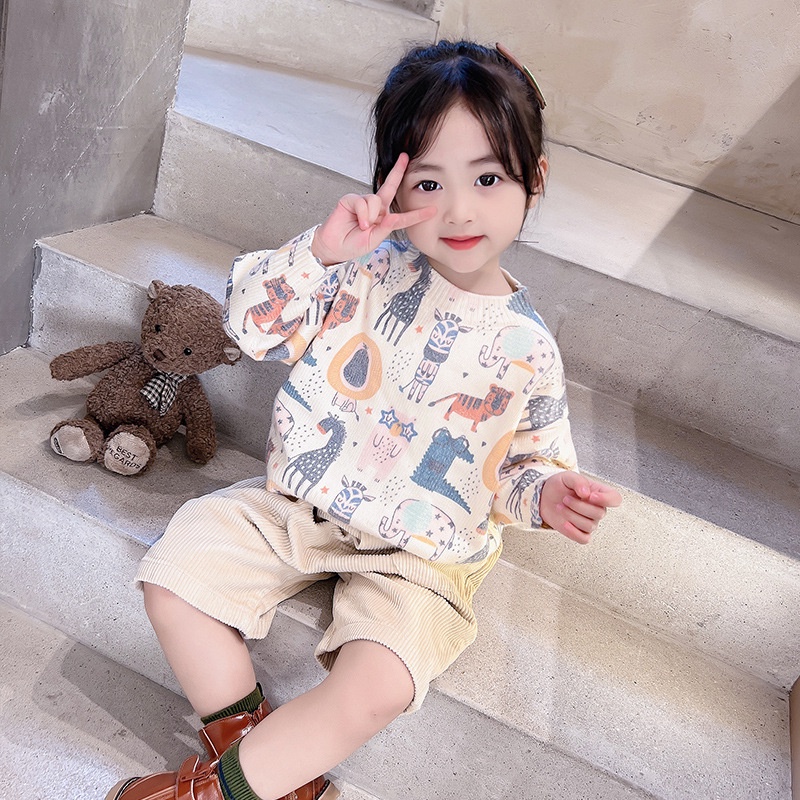 Áo len bé gái siêu đẹp Áo len trẻ em Kunkid