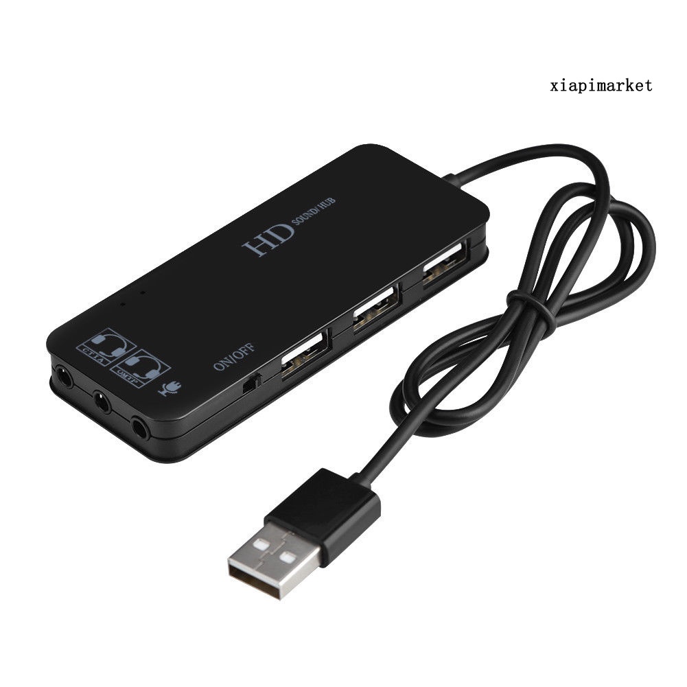 LOP_7.1 Channel USB2.0 Hub External Sound Card Audio Adapter Headphone Mic Converter